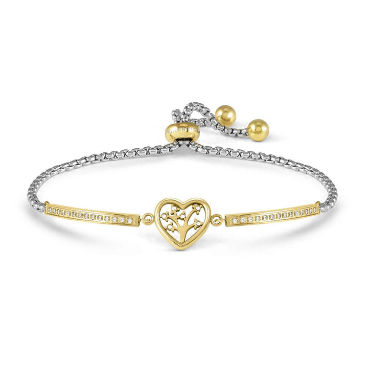 Nomination Milleluci Refined Bracelet Stainless Steel Gold and Zirconia - Tree Life Heart. Item code 028021/017