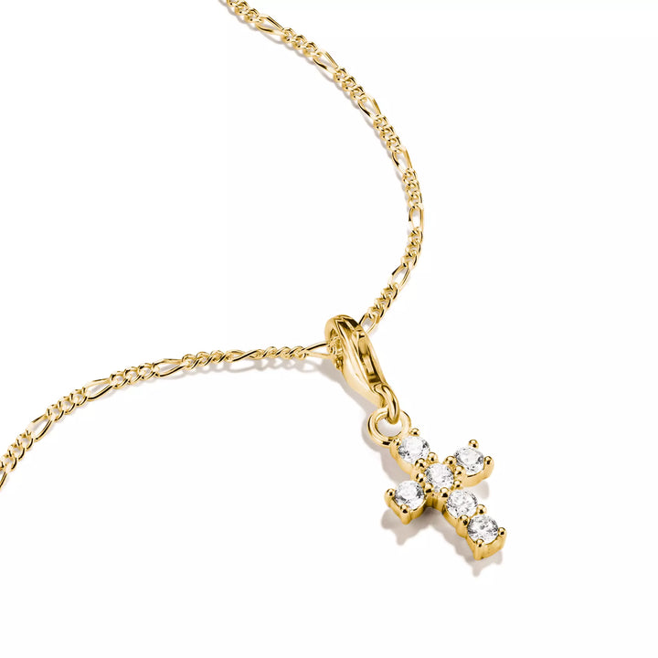 Niche Jewellery Thomas Sabo Cross Charm Gold with White Zirconia detail