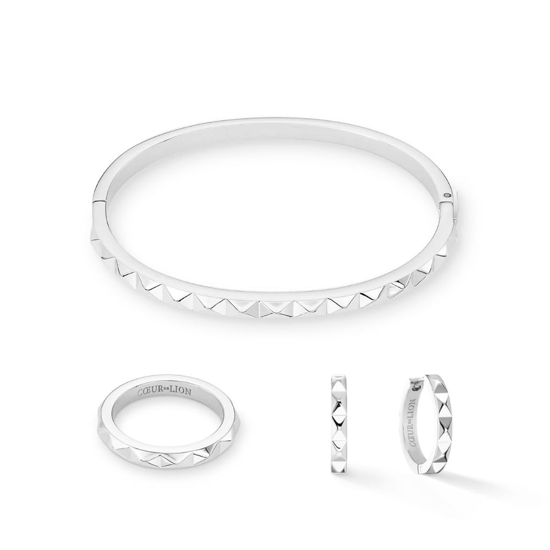 Coeur De Lion Spikes 23 Hoop Earrings - Silver - 0135211700