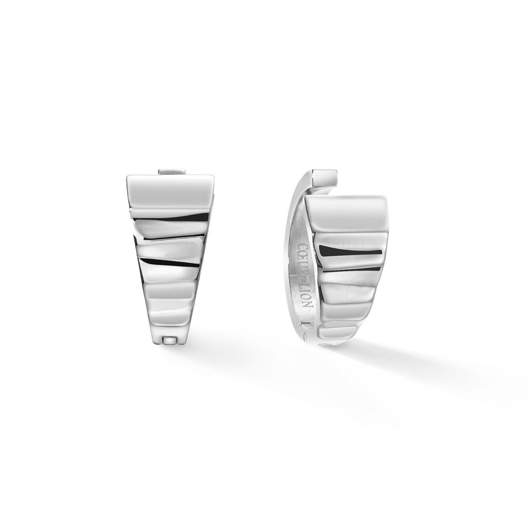 Coeur De Lion Creole Wave Hoop Earrings - Silver - 0138211700