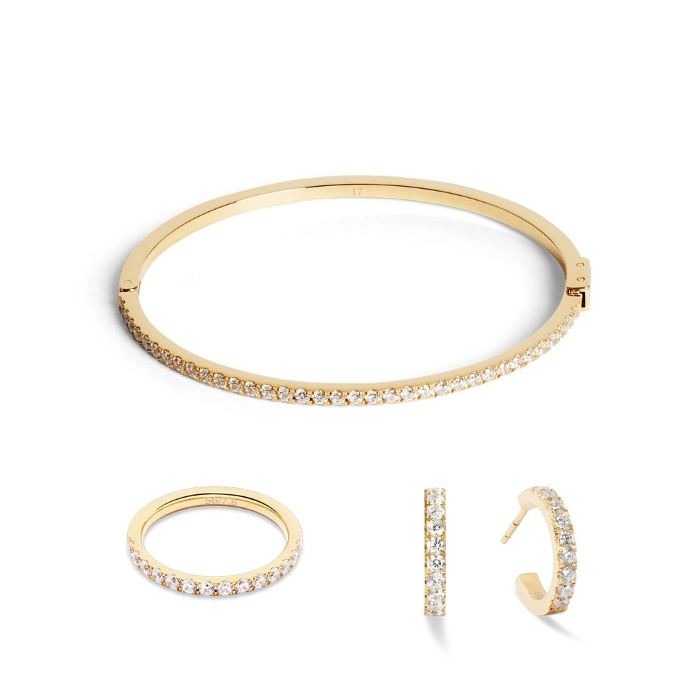 Coeur De Lion Eternal Love Crystal Bangle - Gold - 014632181617
