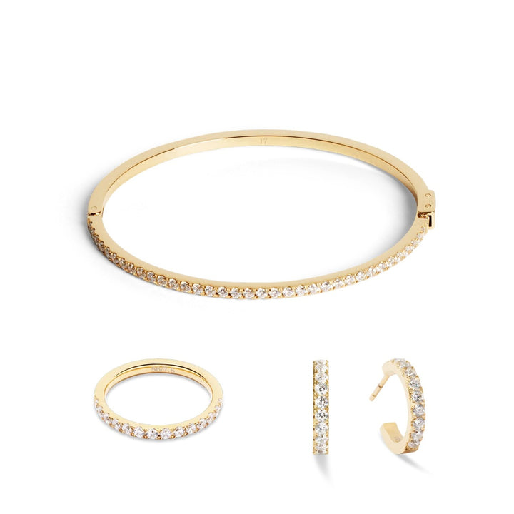 Coeur De Lion Eternal Love Crystal Bangle - Gold - 014632181617