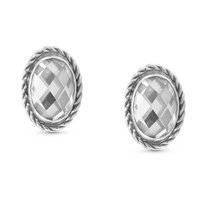 Nomination White Zirconia Silver Oval Stud Earrings 027801_010