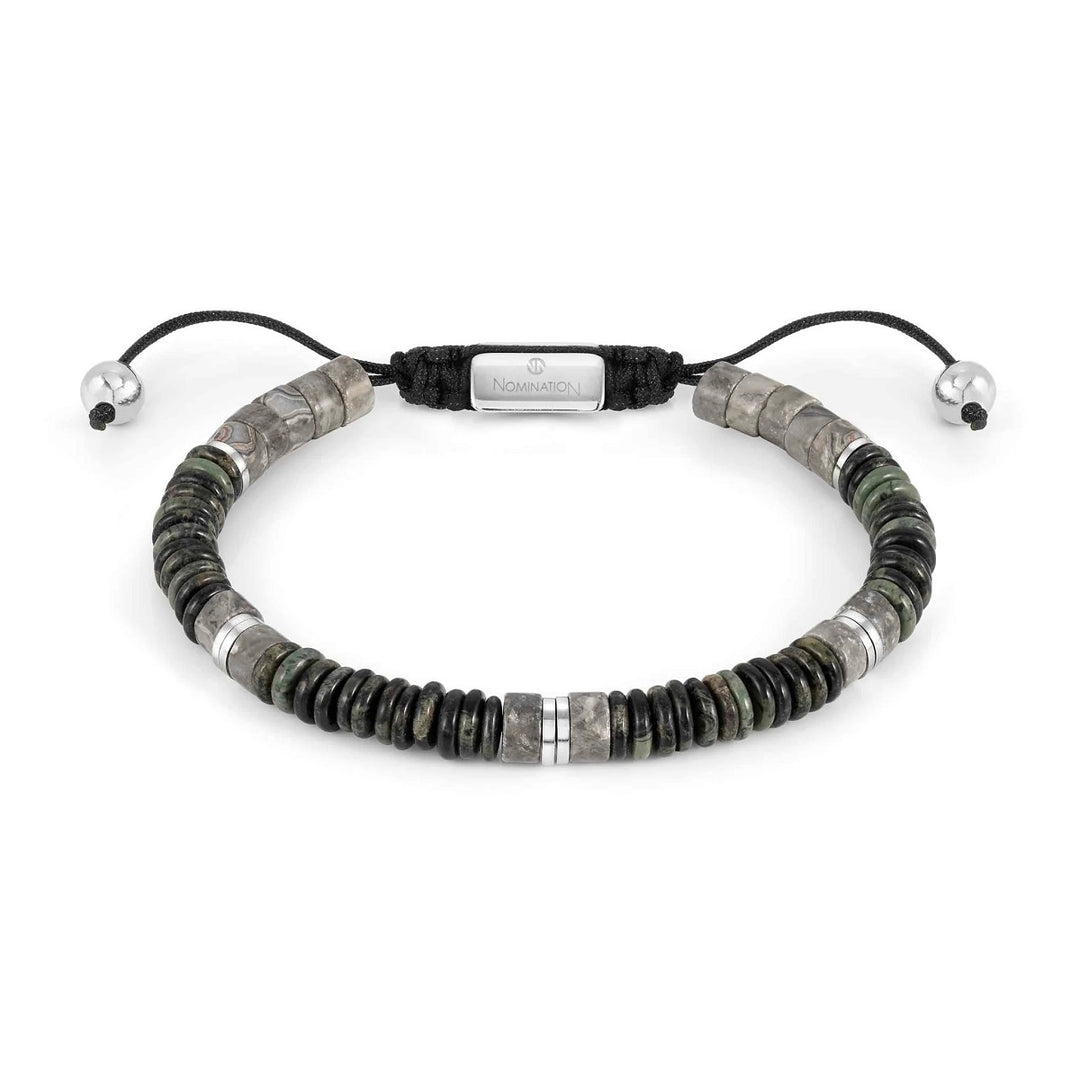 Nomination Instinct Style Bracelet in Steel with Stones - Grey Jasper