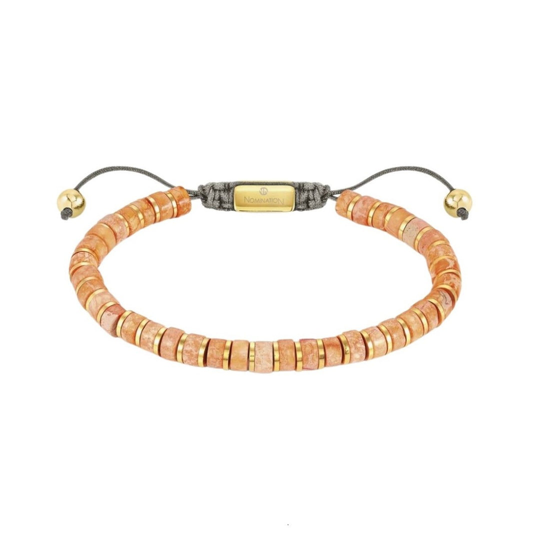 Nomination Instinct Style Bracelet in Steel with Stones - Orange Jasper 027927_086