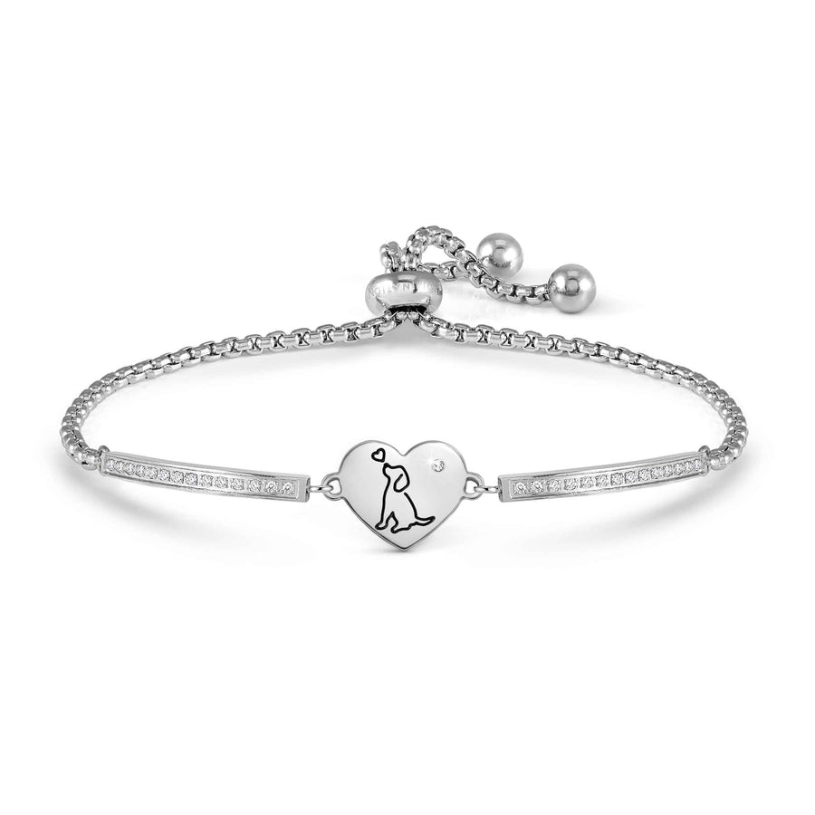 Niche Jewellery Nomination Milleluci Refined Bracelet Stainless Steel and Zirconia - Engraved Dog