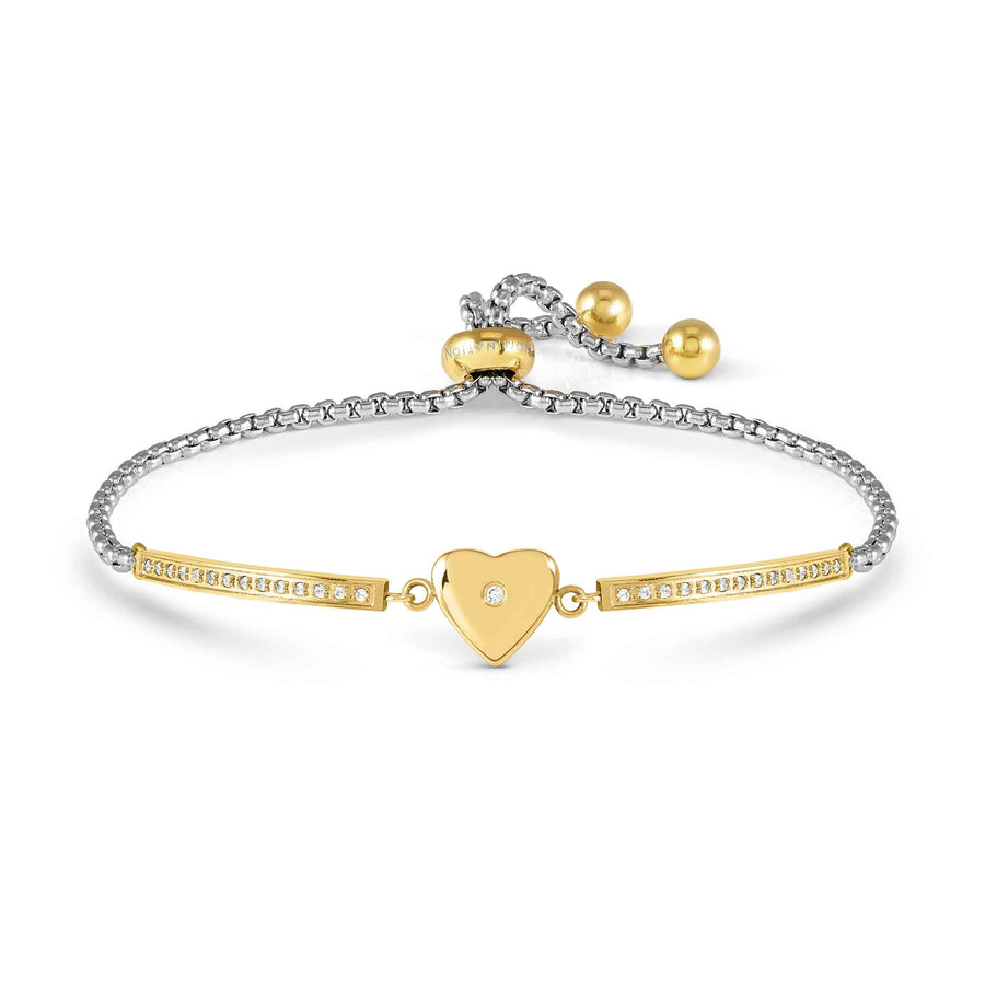 Niche Jewellery Nomination Milleluci Refined Bracelet Stainless Steel Gold and Zirconia - Heart