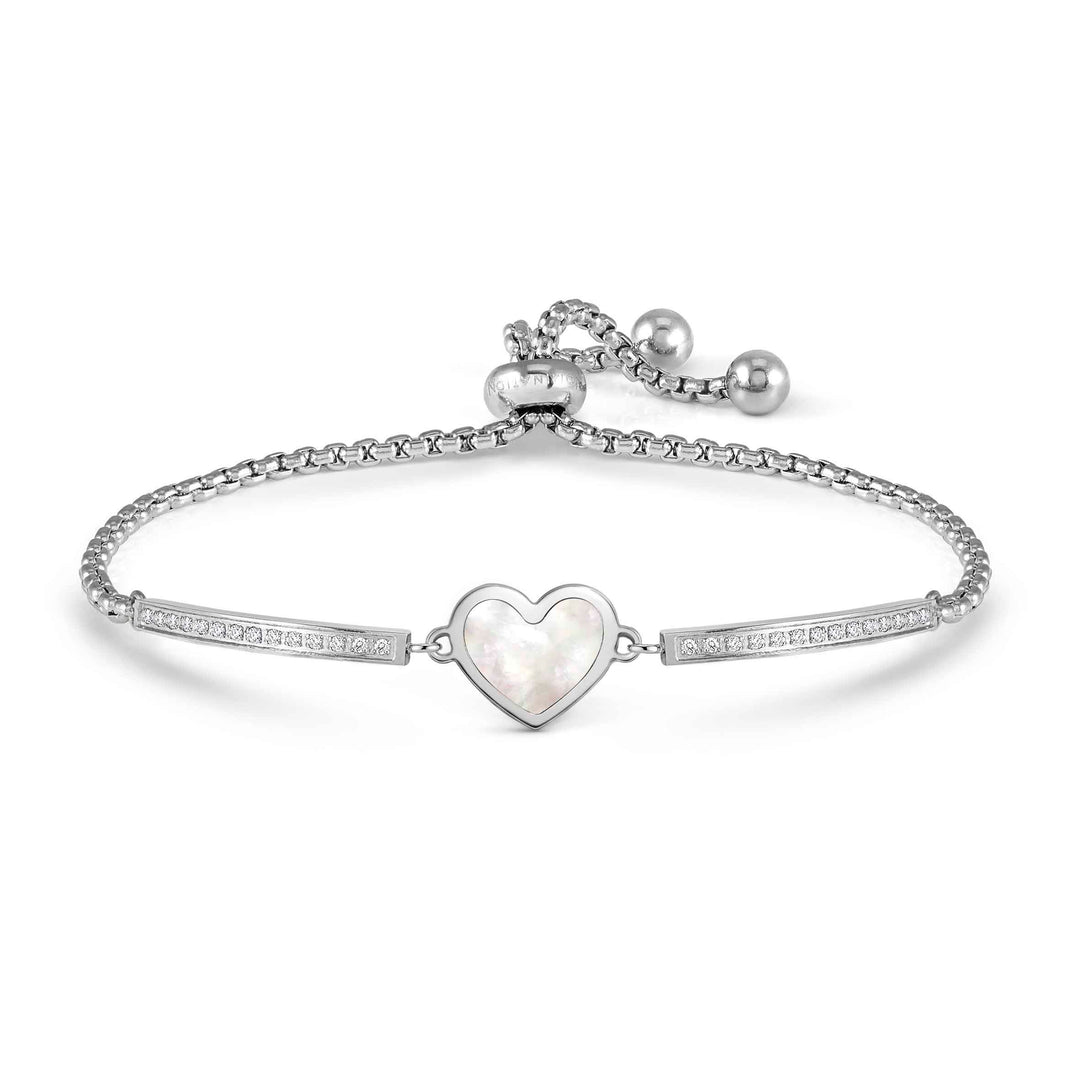 Niche Jewellery Nomination Milleluci Beloved Bracelet Stainless Steel Zirconia and White Mother-of-Pearl - Heart