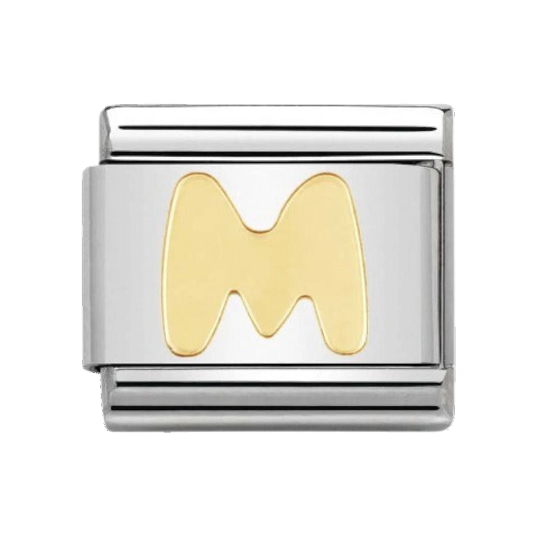 Nomination Gold Classic Letter Charm - M
