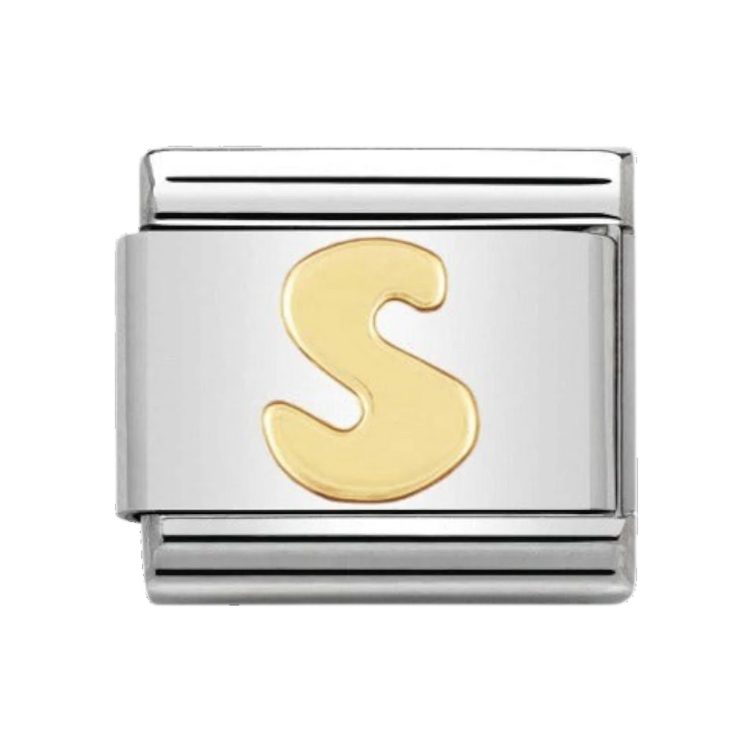 Nomination Gold Classic Letter Charm - S