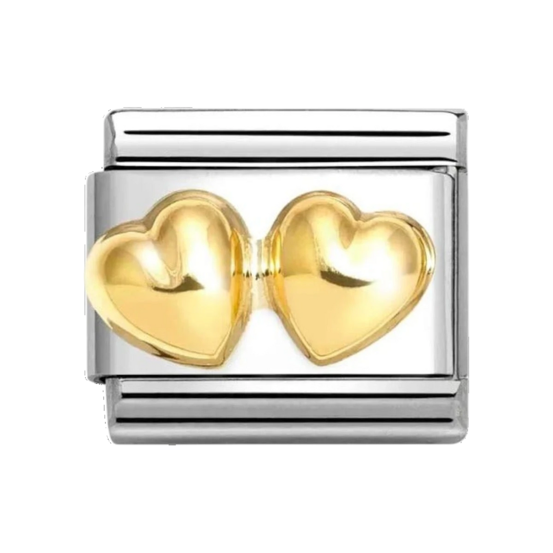 Nomination Classic Love Charm Gold Double Rounded Heart