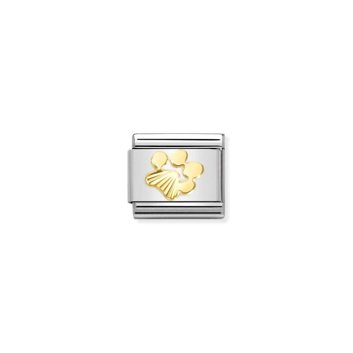 Nomination Classic 18k Gold Sunray Bezel Charm - Dog Footprint 030149_44