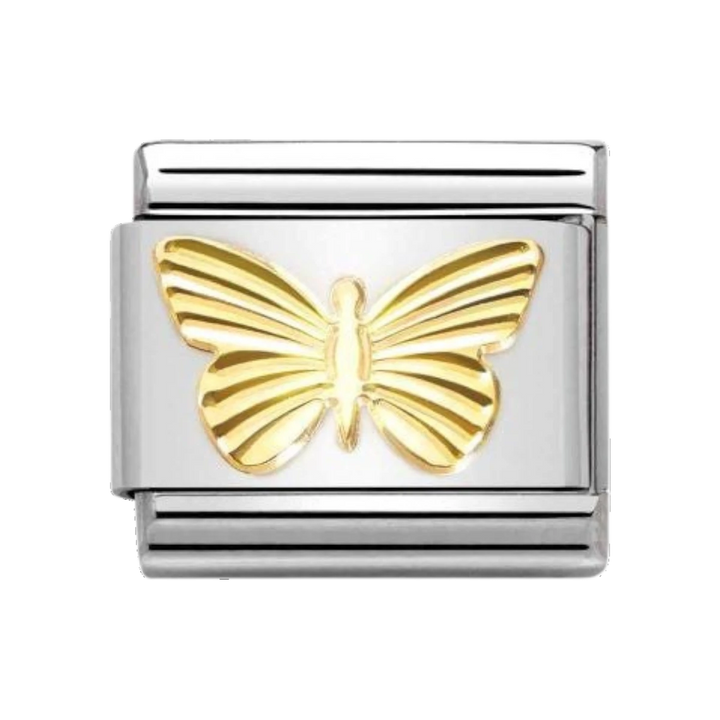 Nomination Classic 18k Gold Sunray Bezel Charm - Butterfly 030149_45