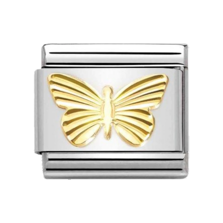 Nomination Classic 18k Gold Sunray Bezel Charm - Butterfly 030149_45