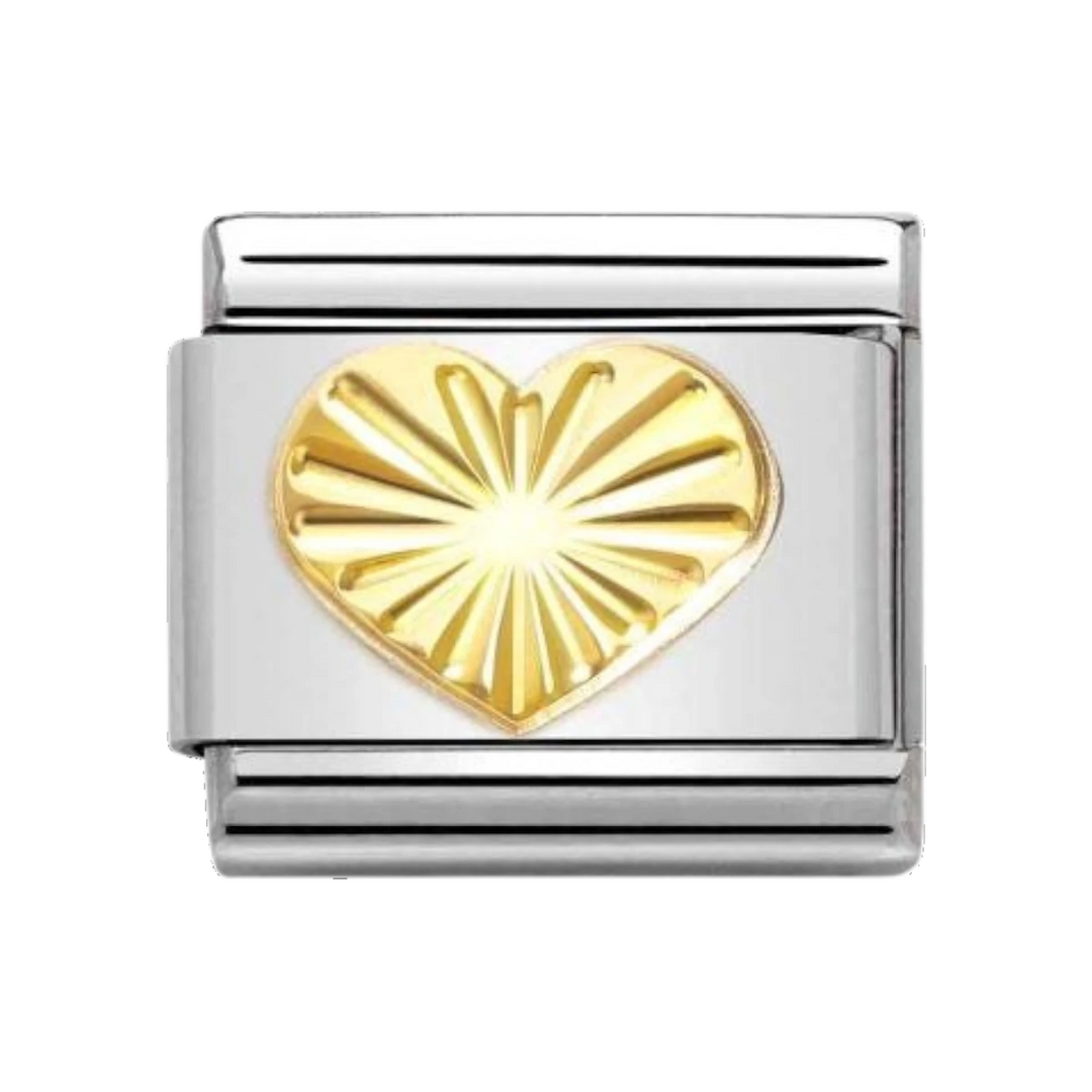 Nomination Classic Gold Sunray Heart Charm 030149_51