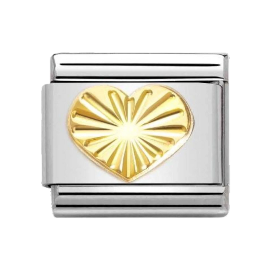 Nomination Classic Gold Sunray Heart Charm 030149_51