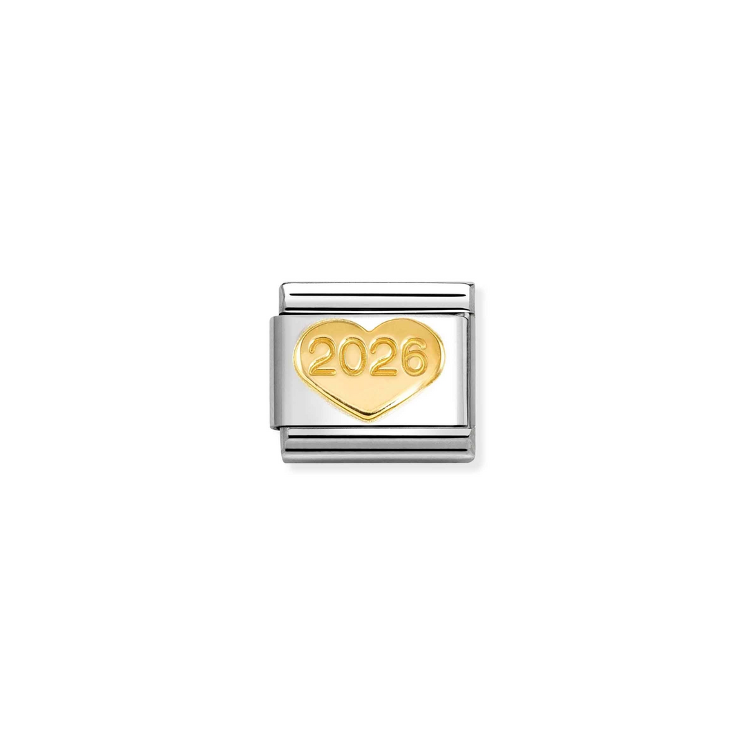 Nomination Gold 2026 Engraved Heart Charm