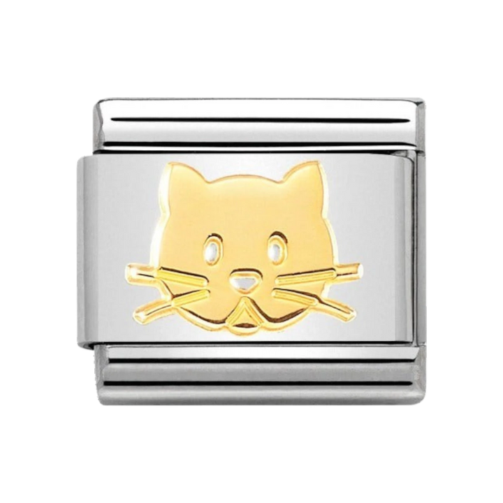 Nomination  Classic Gold Cat Face Charm 030162_53