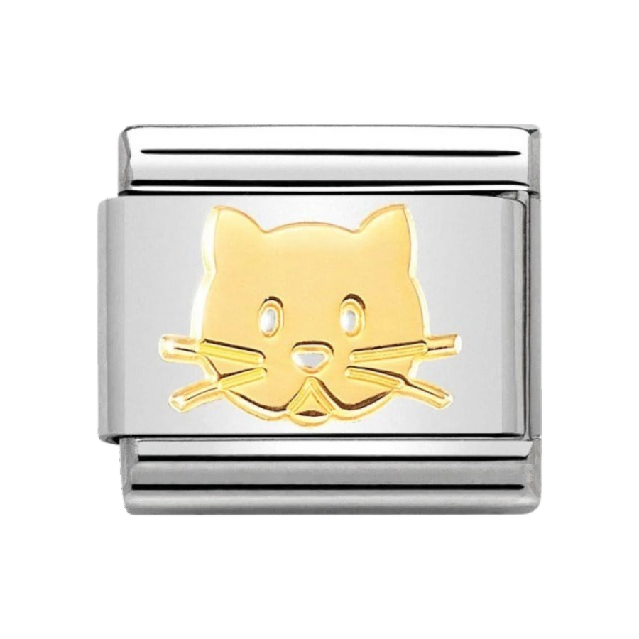 Nomination  Classic Gold Cat Face Charm 030162_53