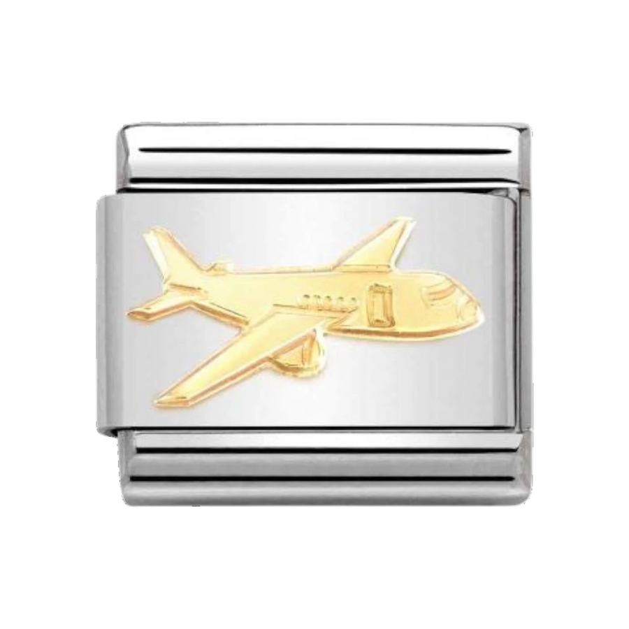 Nomination Classic 18k Gold Aeroplane Charm 030162_75
