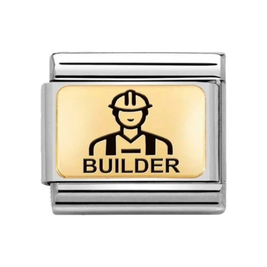 Nomination Classic Stainless Steel and 18k Gold Builder Charm 030166/30