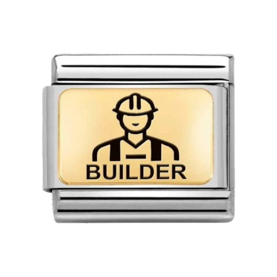 Nomination Classic Stainless Steel and 18k Gold Builder Charm 030166/30