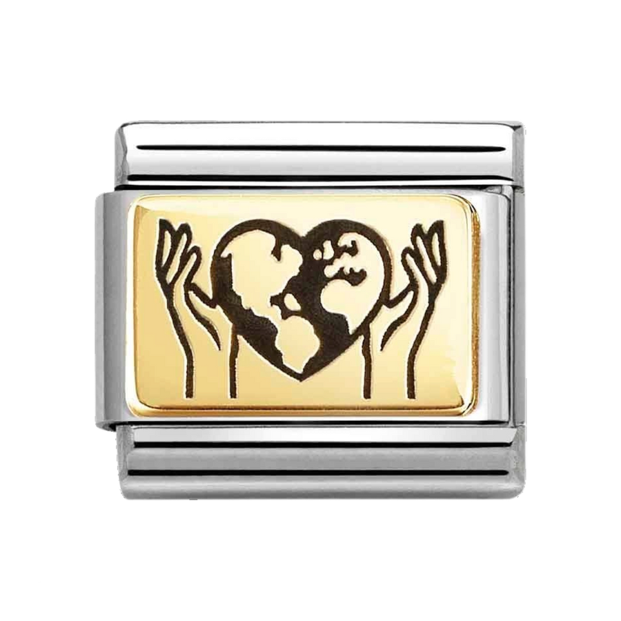 Niche Jewellery Nomination Gold World in Your Hands Charm