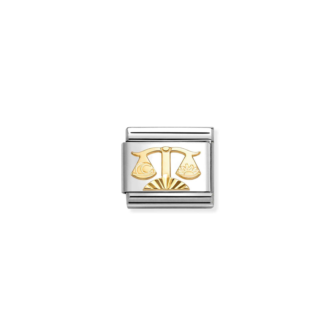 Niche Jewellery Nomination Gold Fluted Bezel Zodiac Libra Charm