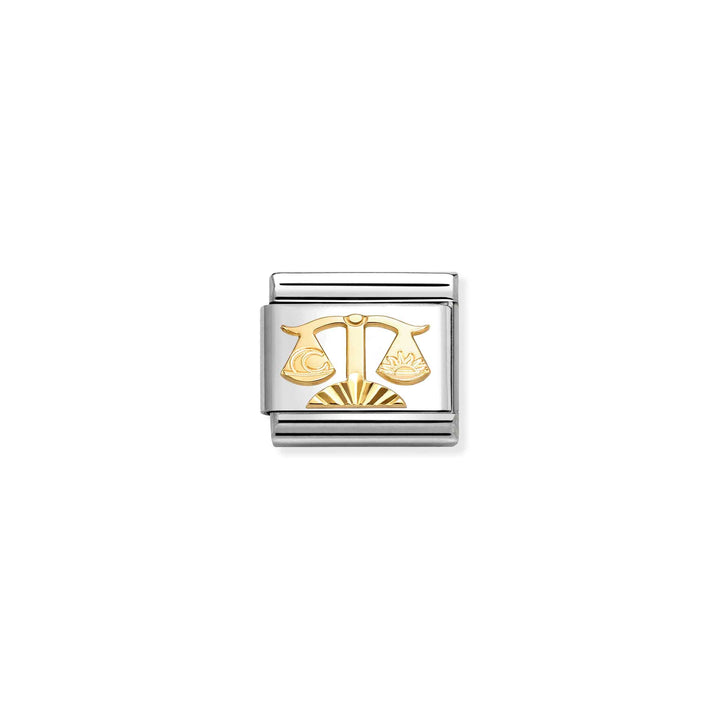 Niche Jewellery Nomination Gold Fluted Bezel Zodiac Libra Charm