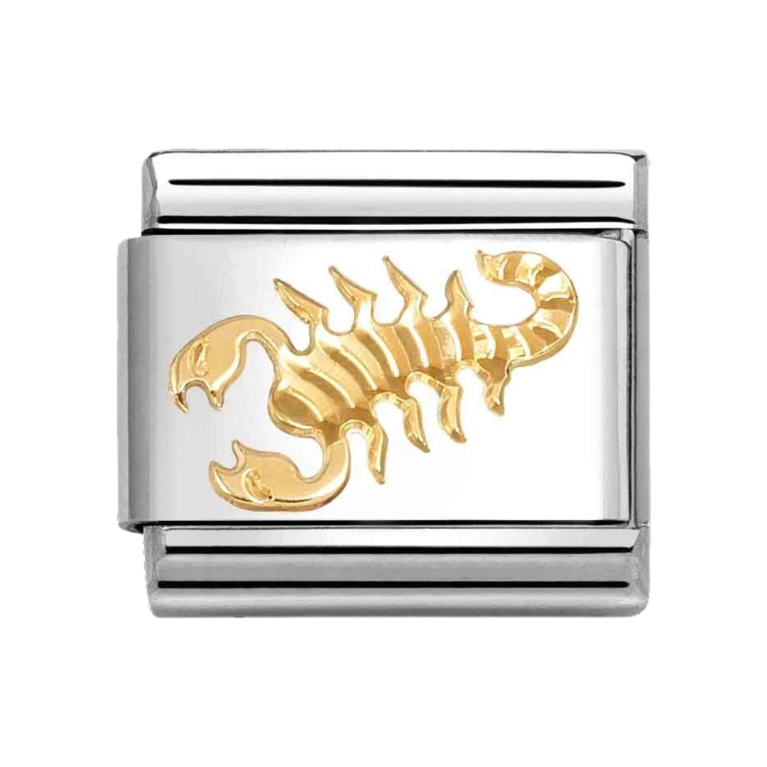 Niche Jewellery Nomination Gold Fluted Bezel Zodiac Scorpio Charm