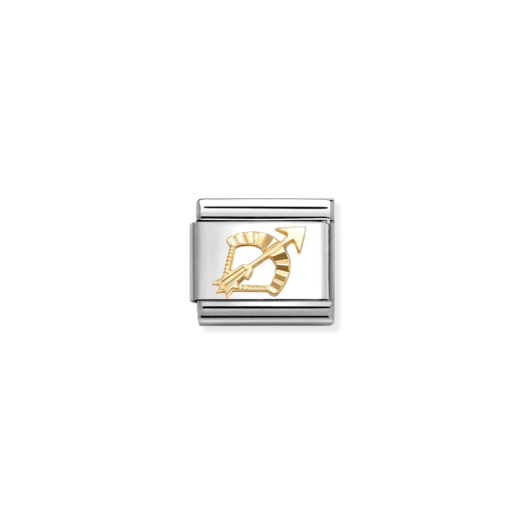 Niche Jewellery Nomination Gold Fluted Bezel Zodiac Sagittarius Charm