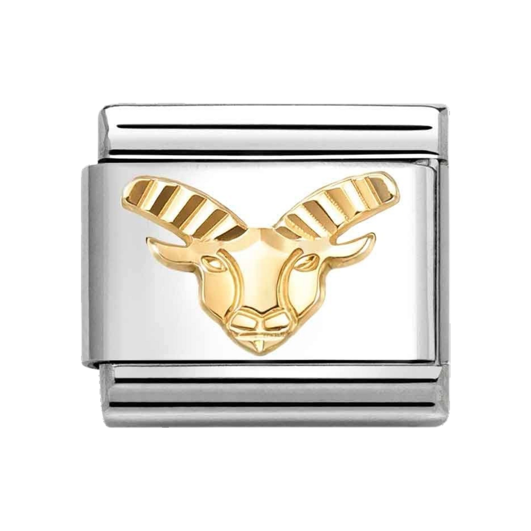 Niche Jewellery Nomination Gold Fluted Bezel Zodiac Capricorn Charm