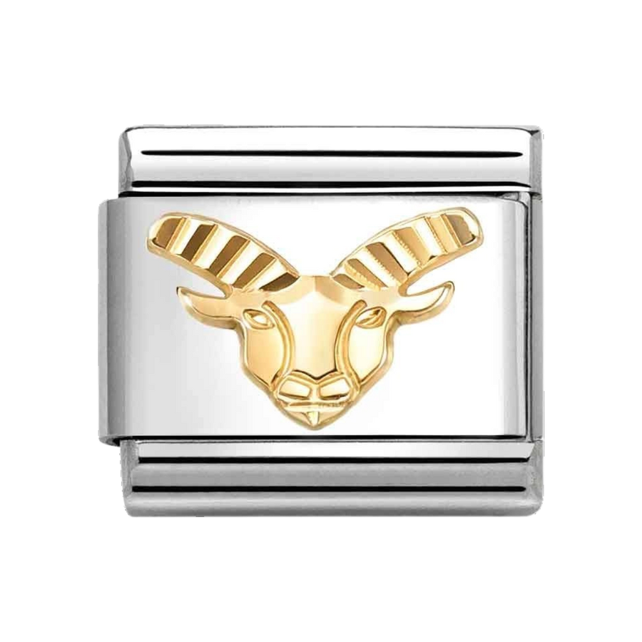 Niche Jewellery Nomination Gold Fluted Bezel Zodiac Capricorn Charm
