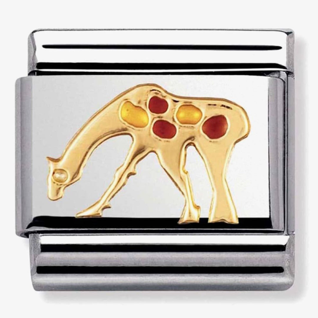 Nomination Classic Gold and Orange Enamel Giraffe Charm