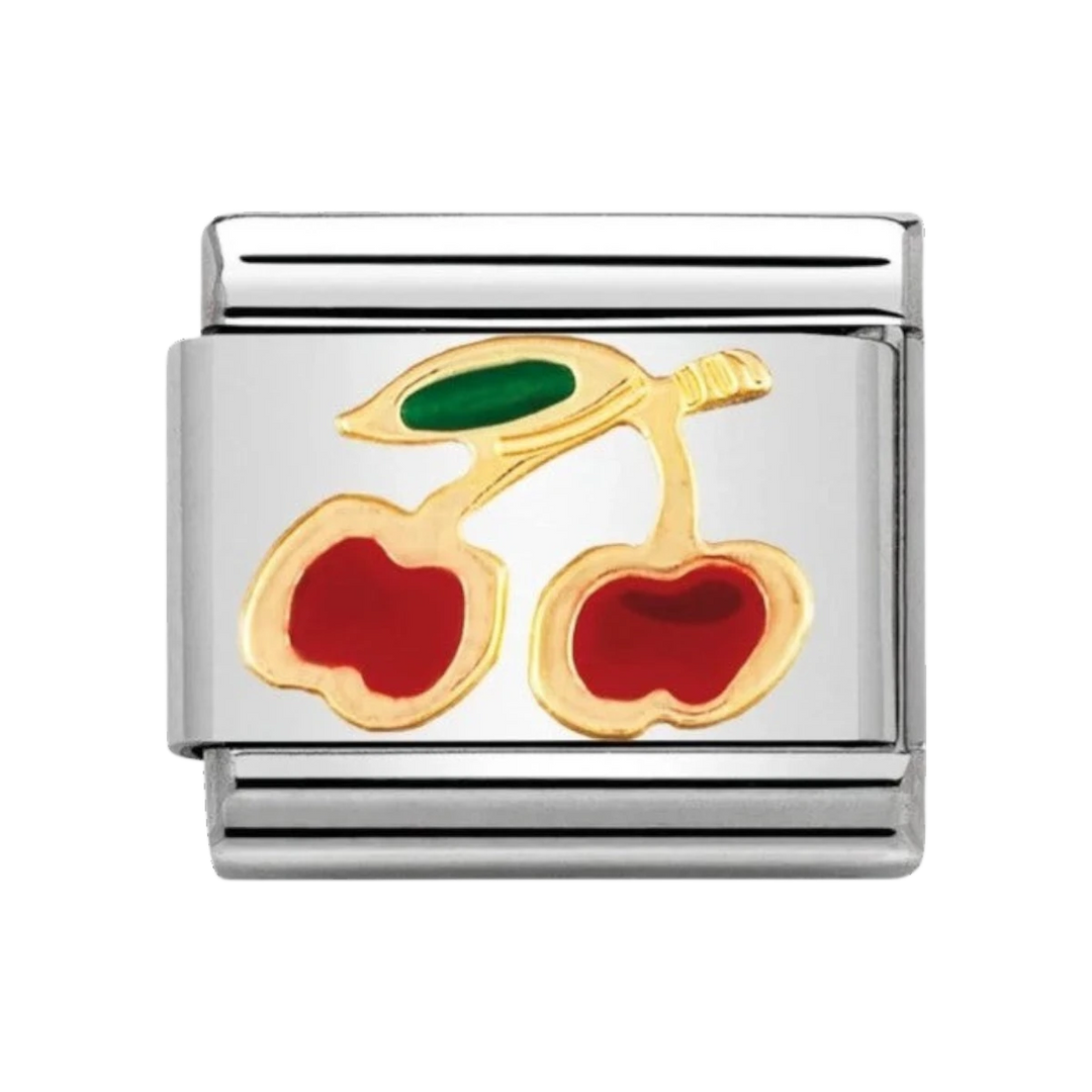 Nomination Classic Fruits Charm - Enamel and 18k Gold Cherries 030215/05