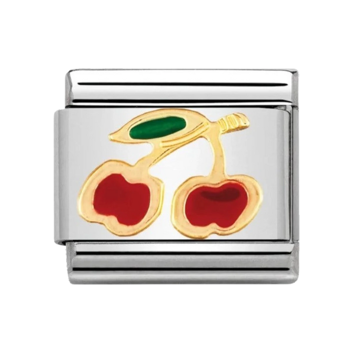 Nomination Classic Fruits Charm - Enamel and 18k Gold Cherries 030215/05