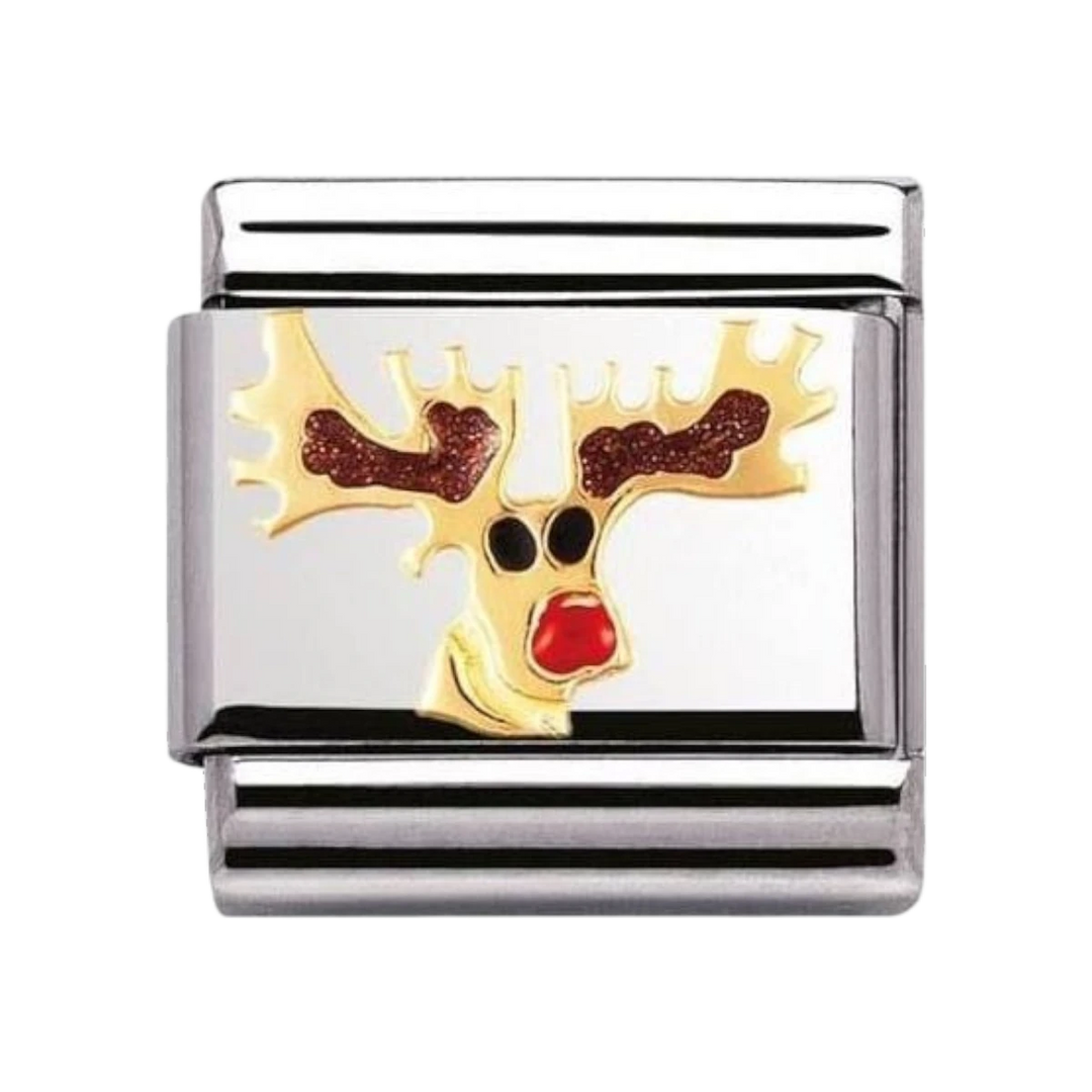 Nomination Classic Christmas Charm - Enamel and 18k Gold Reindeer 030225_08