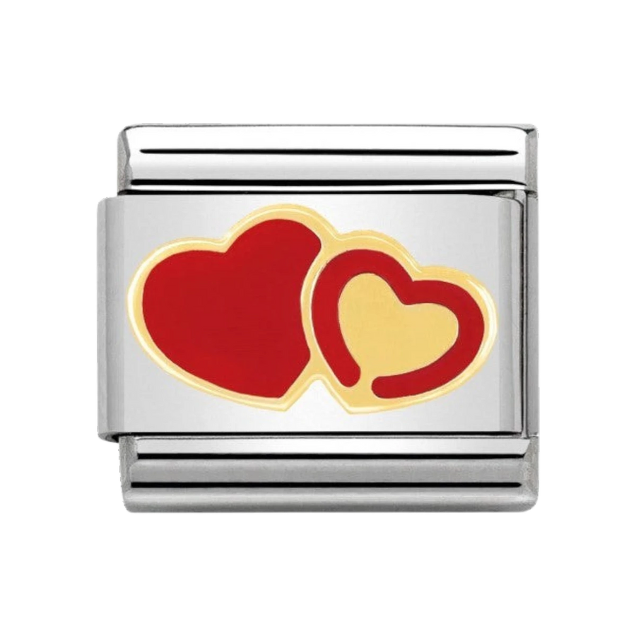 Nomination Classic Red Enamel and Gold Double Heart Charm 030253_29