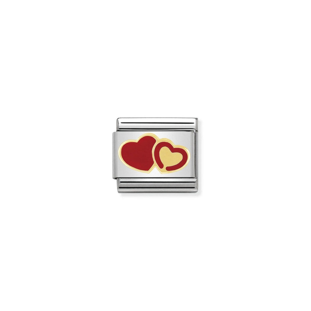 Nomination Classic Red Enamel and Gold Double Heart Charm 030253_29