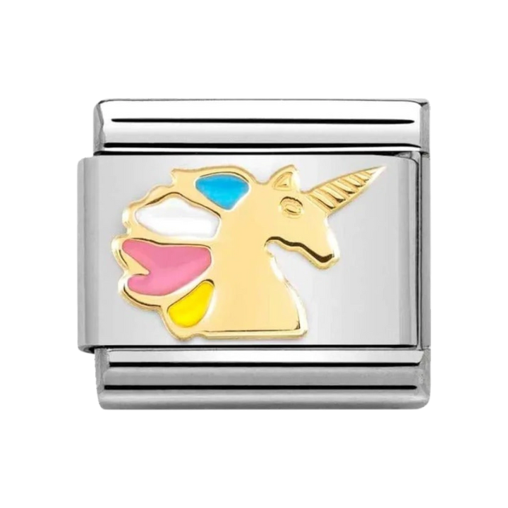 Nomination Classic Gold Multicolour Unicorn Charm 030272_68