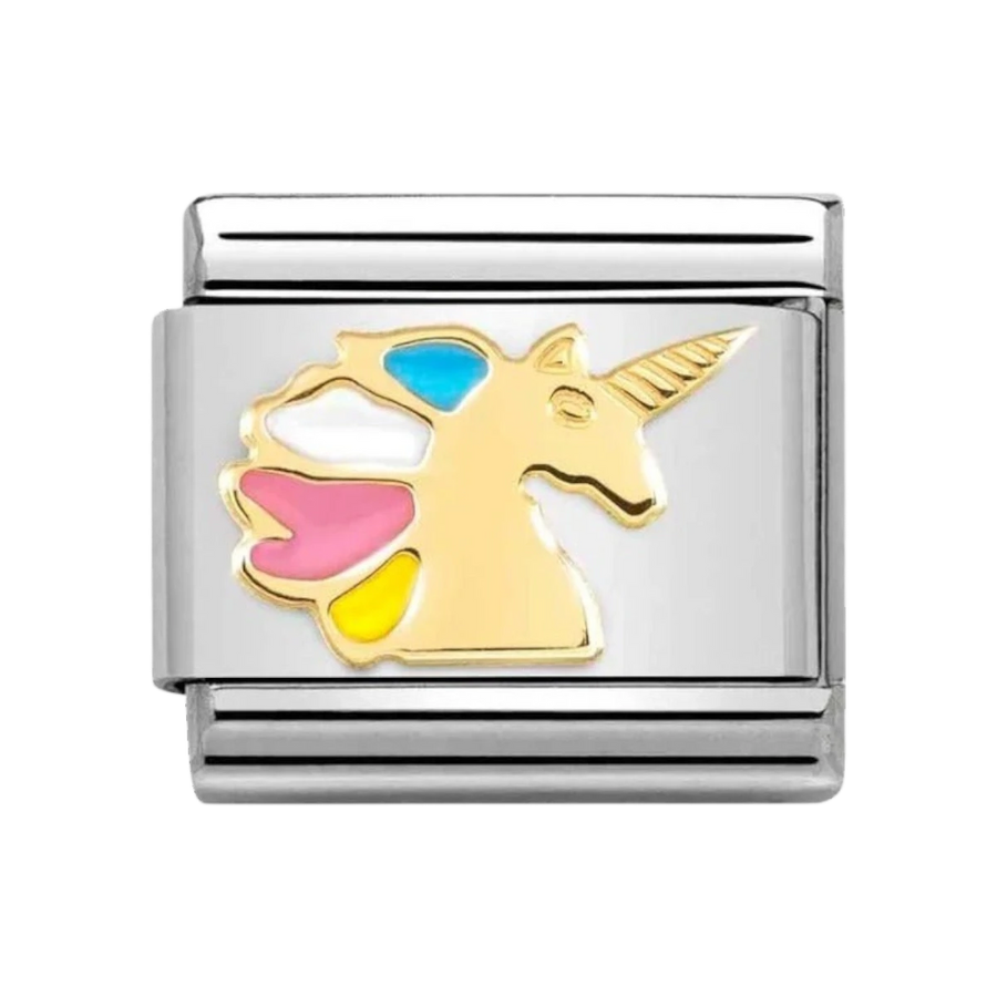 Nomination Classic Gold Multicolour Unicorn Charm 030272_68