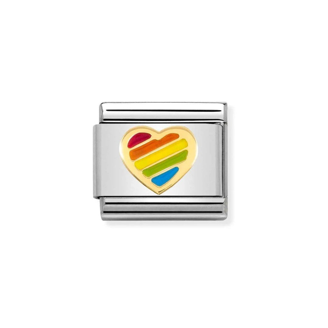 Nomination Classic 18k Gold and Enamel Rainbow Heart Charm