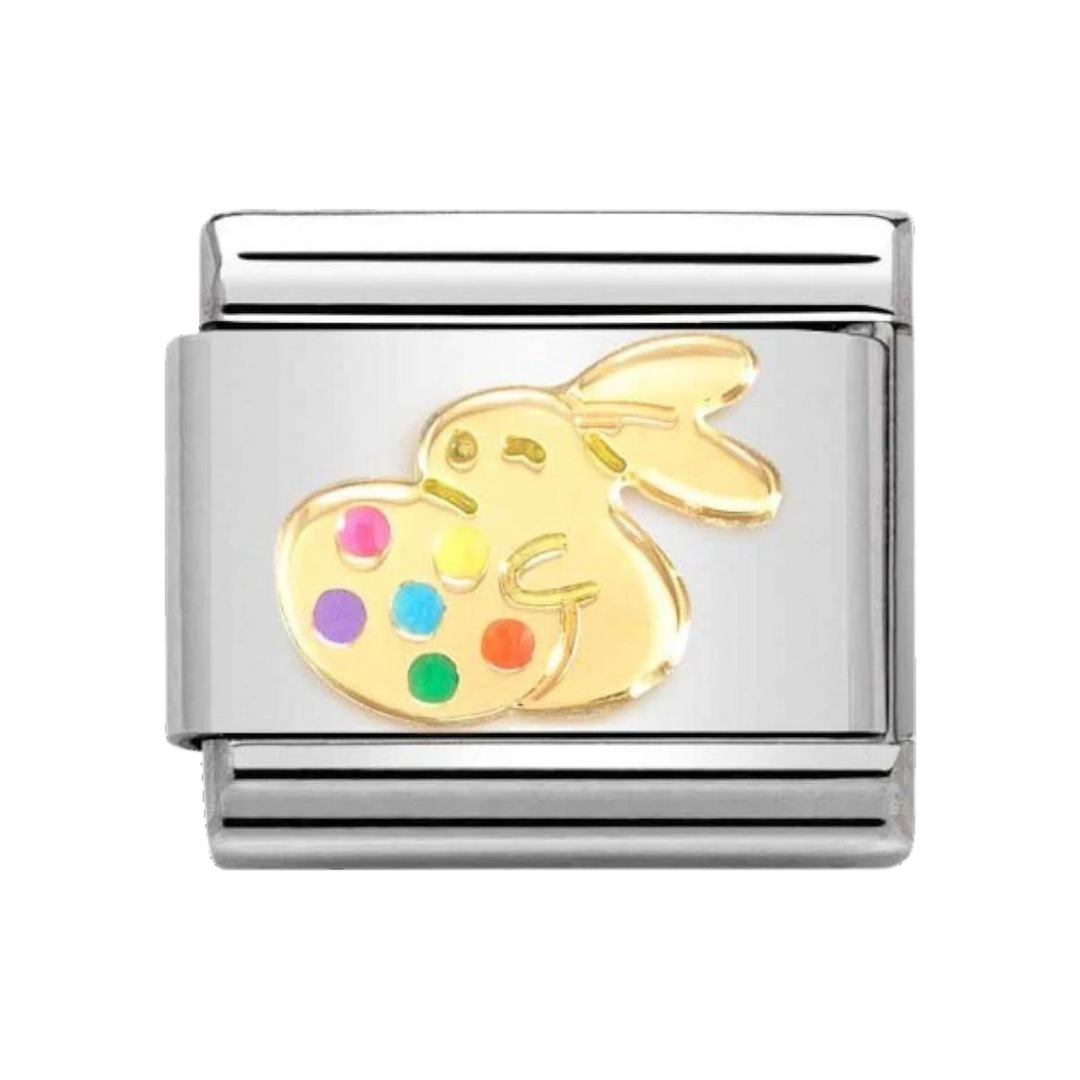 Nomination Classic Enamel and 18k Gold Easter Charm - Rabbit with Egg 030272_76