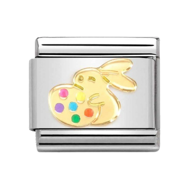 Nomination Classic Enamel and 18k Gold Easter Charm - Rabbit with Egg 030272_76