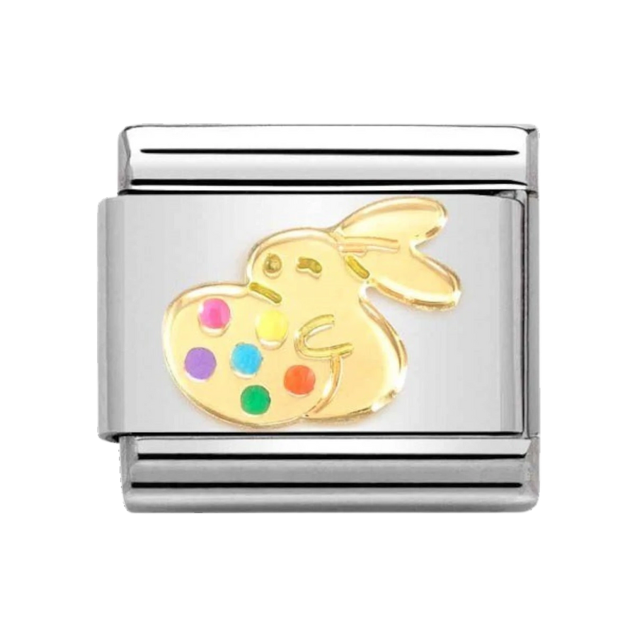 Nomination Classic Enamel and 18k Gold Easter Charm - Rabbit with Egg 030272_76