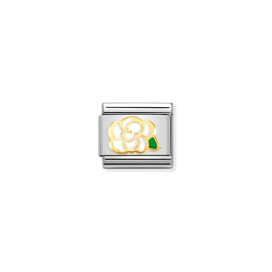 Nomination Classic Gold and White Enamel Camellia Charm 030272_79