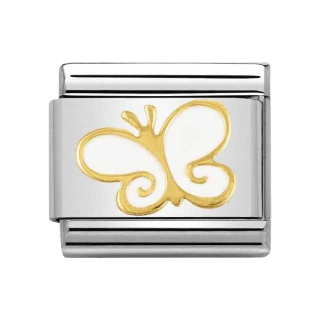 Nomination Classic White and Gold Butterfly Charm 030278_03