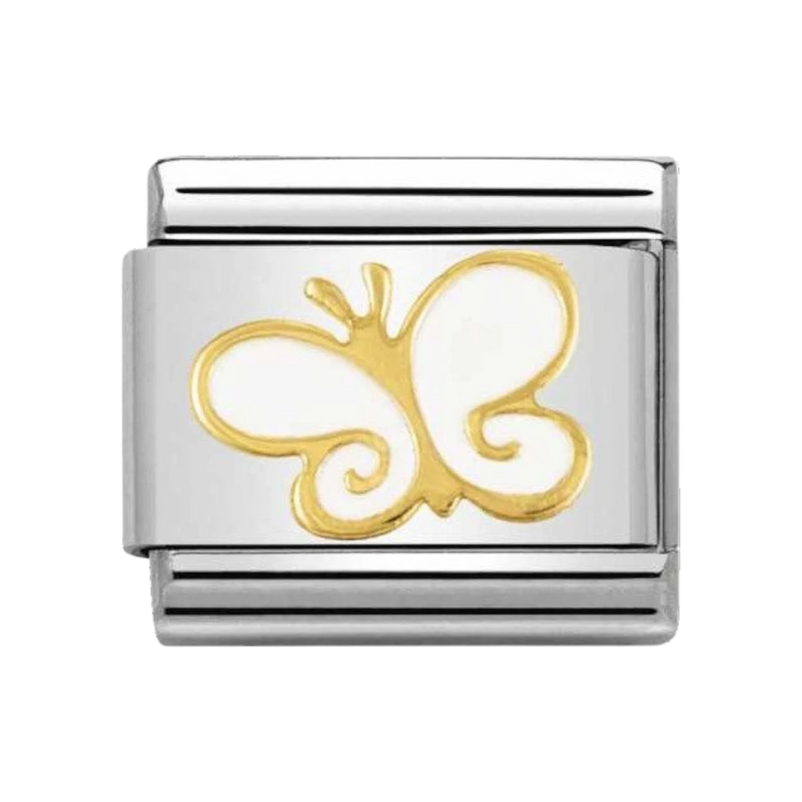 Nomination Classic White and Gold Butterfly Charm 030278_03
