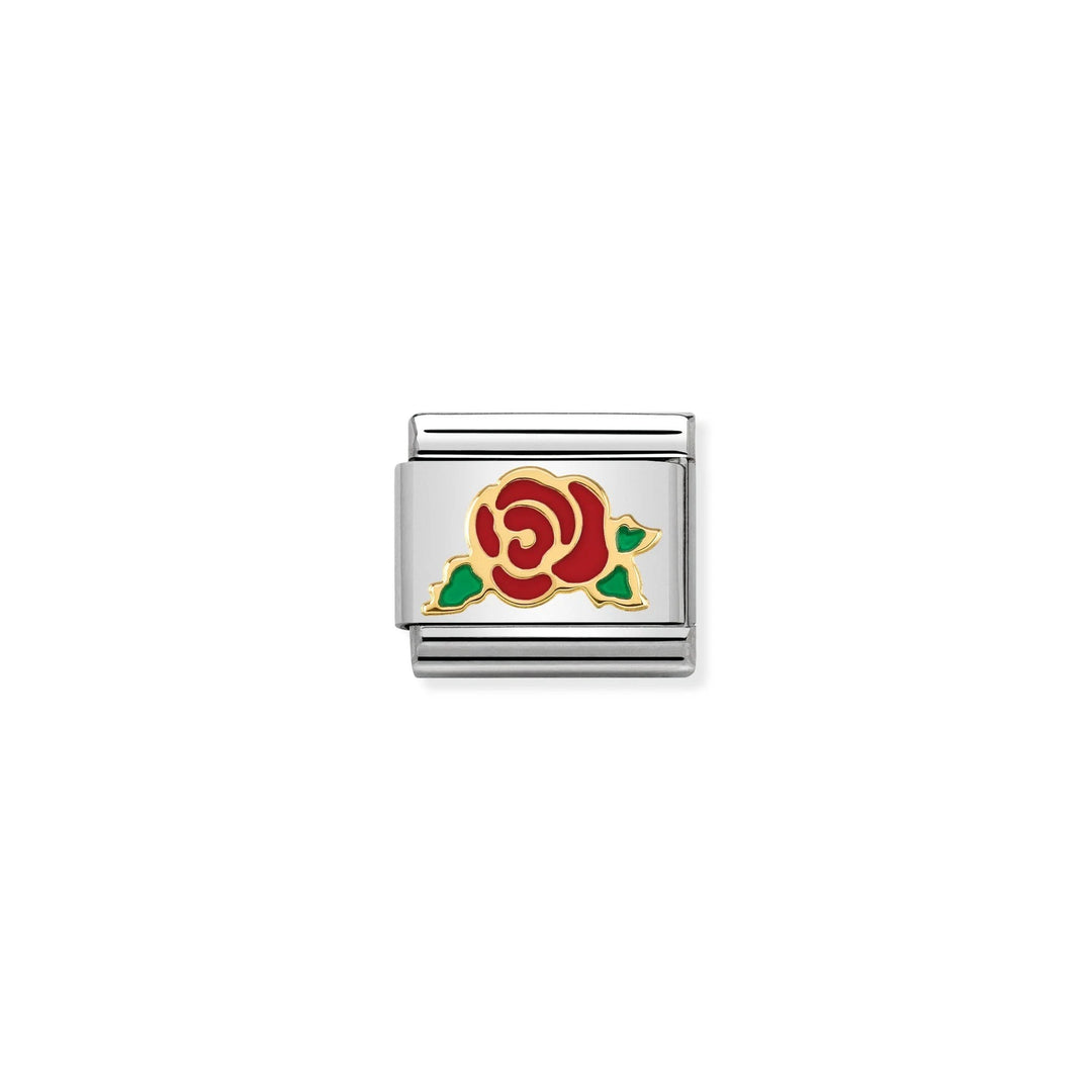 Nomination Gold and Enamel Red Rose Charm