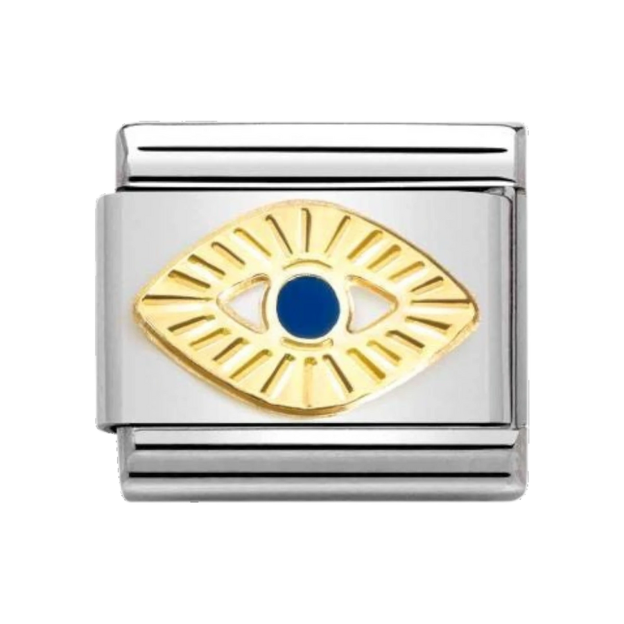 Nomination Classic Enamel and 18k Gold Sunray Bezel Charm - God Eye 030285_65